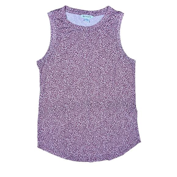 Athleta Bashful Rose Micro Cheetah Sleeveless Breezy Tank Top Womens M - Picture 1 of 4